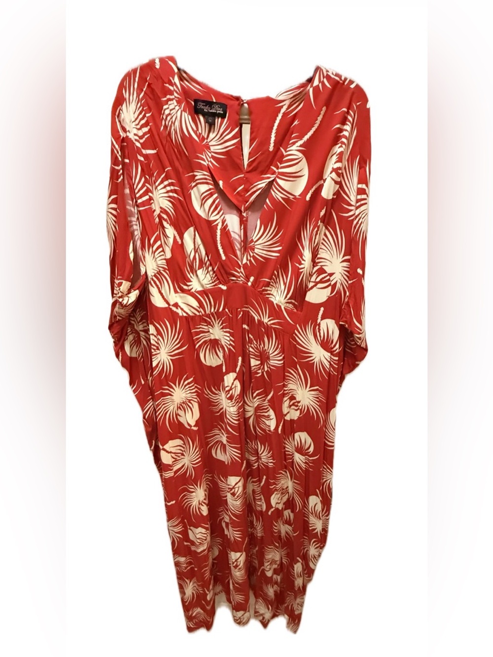 Trashy Diva Polka Dot Palms Liz Caftan, Sz L - Picture 4 of 5